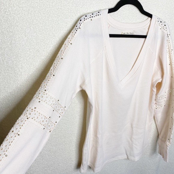 {We the Free} textured eyelet long sleeve top - Picture 3 of 6